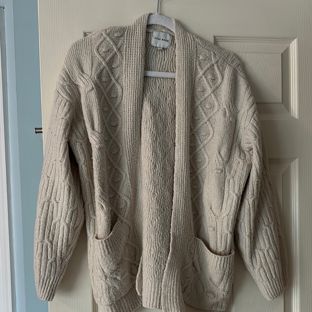 Cozy Cream Cable Knit Cardigan